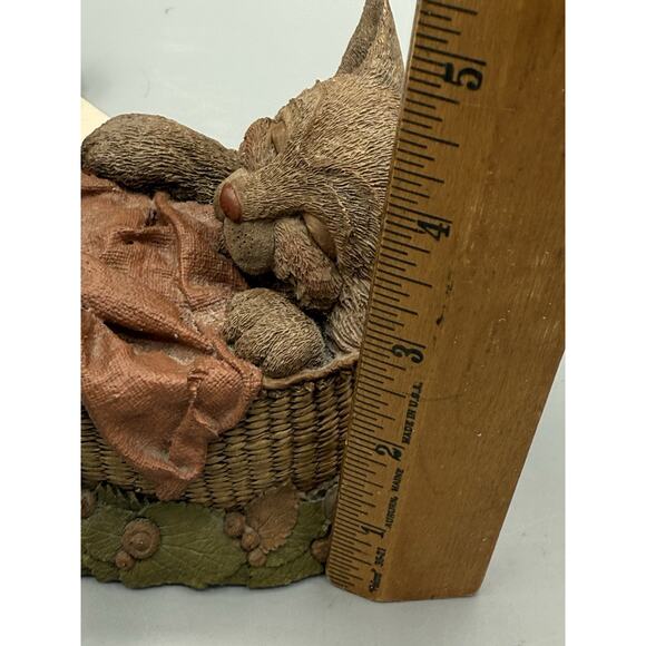 Vintage Amanda #9065 Sleeping Cat Figurine in Basket w/ Blanket 1993 by Willitts - Picture 7 of 9